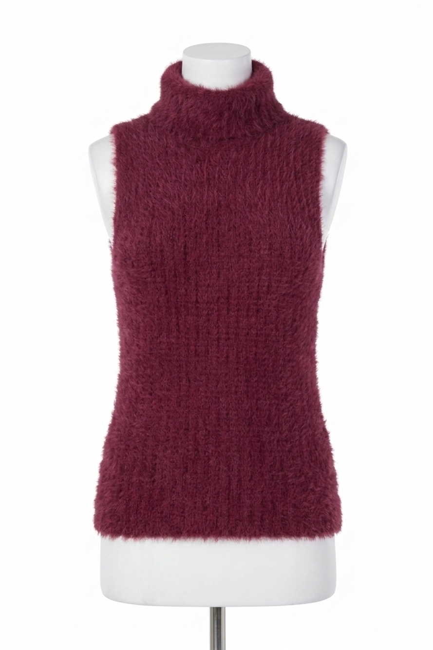 NEW BISHOP + YOUNG colette sleeveless turtleneck top in scarlett